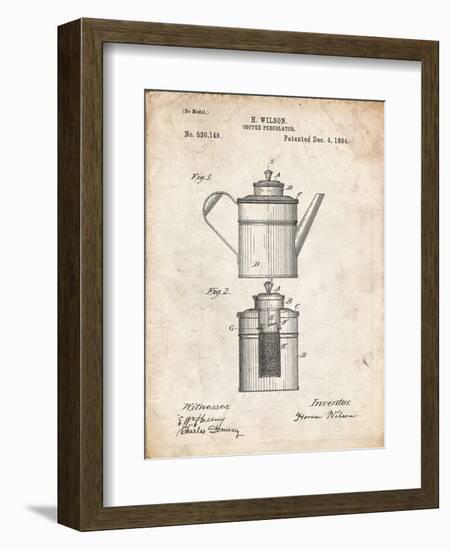 PP27 Vintage Parchment-Borders Cole-Framed Giclee Print