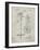 PP270-Antique Grid Parchment Vintage Ski Pole Patent Poster-Cole Borders-Framed Giclee Print