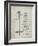 PP270-Antique Grid Parchment Vintage Ski Pole Patent Poster-Cole Borders-Framed Giclee Print