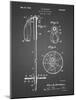 PP270-Black Grid Vintage Ski Pole Patent Poster-Cole Borders-Mounted Giclee Print