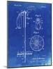 PP270-Faded Blueprint Vintage Ski Pole Patent Poster-Cole Borders-Mounted Giclee Print