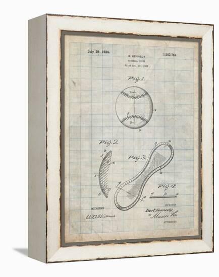 PP271-Antique Grid Parchment Vintage Baseball 1924 Patent Poster-Cole Borders-Framed Premier Image Canvas