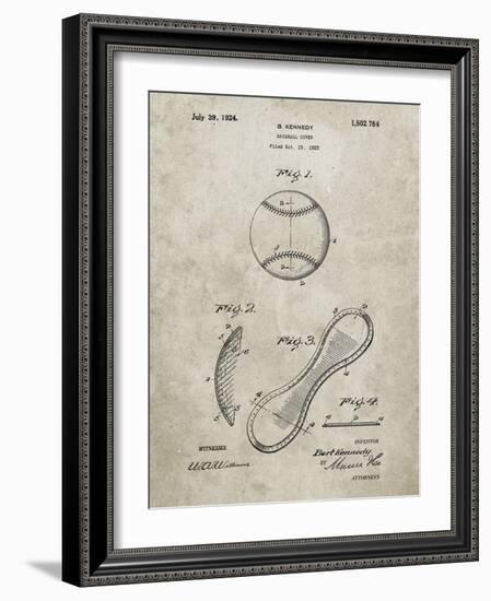 PP271-Sandstone Vintage Baseball 1924 Patent Poster-Cole Borders-Framed Giclee Print