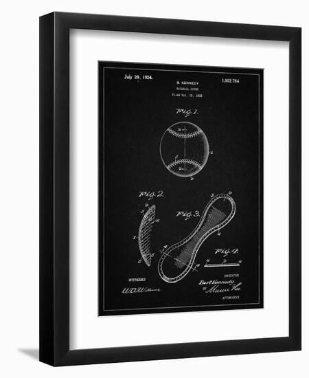 PP271-Vintage Black Vintage Baseball 1924 Patent Poster-Cole Borders-Framed Giclee Print