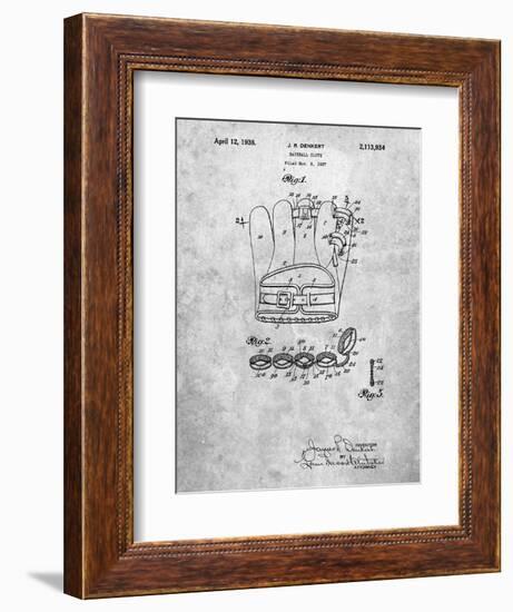 PP272-Slate Denkert Baseball Glove Patent Poster-Cole Borders-Framed Giclee Print