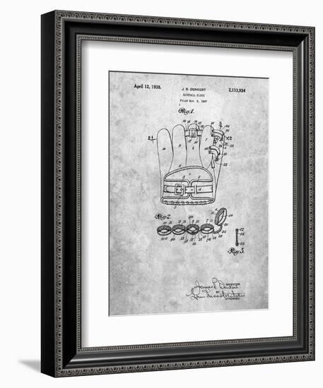 PP272-Slate Denkert Baseball Glove Patent Poster-Cole Borders-Framed Giclee Print