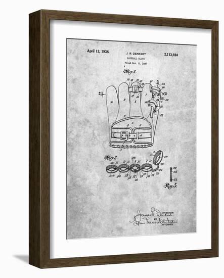 PP272-Slate Denkert Baseball Glove Patent Poster-Cole Borders-Framed Giclee Print