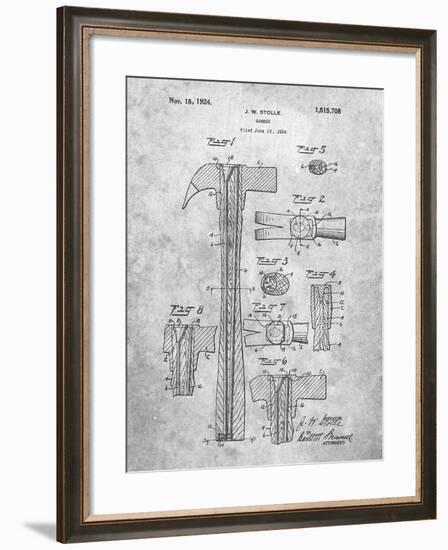 PP275-Slate Claw Hammer Patent Poster-Cole Borders-Framed Giclee Print