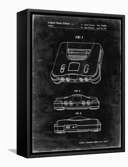 PP276-Black Grunge Nintendo 64 Patent Poster-Cole Borders-Framed Premier Image Canvas