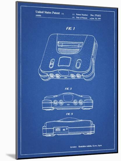 PP276-Blueprint Nintendo 64 Patent Poster-Cole Borders-Mounted Giclee Print