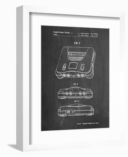 PP276-Chalkboard Nintendo 64 Patent Poster-Cole Borders-Framed Premium Giclee Print