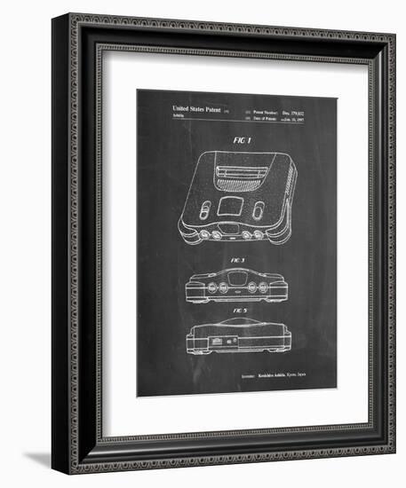 PP276-Chalkboard Nintendo 64 Patent Poster-Cole Borders-Framed Premium Giclee Print