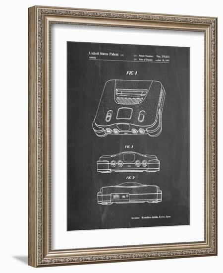 PP276-Chalkboard Nintendo 64 Patent Poster-Cole Borders-Framed Giclee Print