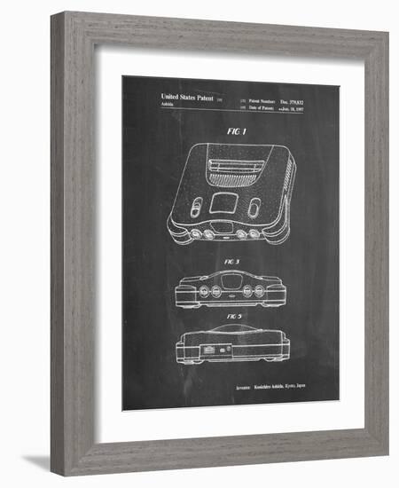 PP276-Chalkboard Nintendo 64 Patent Poster-Cole Borders-Framed Giclee Print