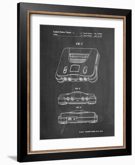 PP276-Chalkboard Nintendo 64 Patent Poster-Cole Borders-Framed Giclee Print