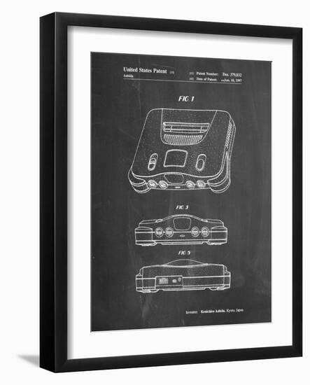 PP276-Chalkboard Nintendo 64 Patent Poster-Cole Borders-Framed Giclee Print