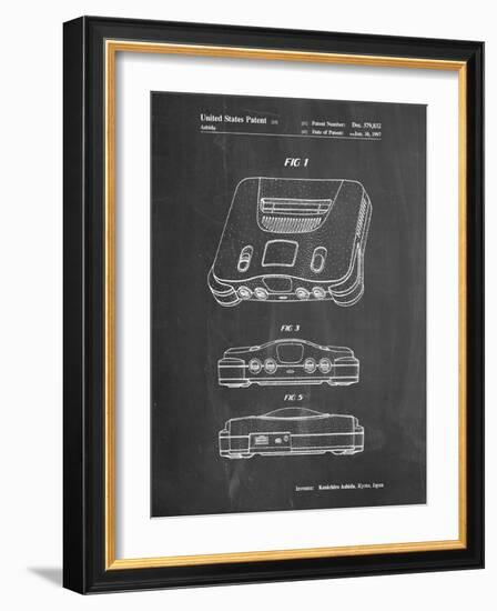 PP276-Chalkboard Nintendo 64 Patent Poster-Cole Borders-Framed Giclee Print