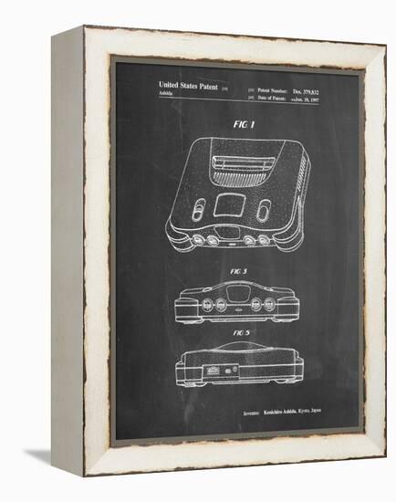 PP276-Chalkboard Nintendo 64 Patent Poster-Cole Borders-Framed Premier Image Canvas