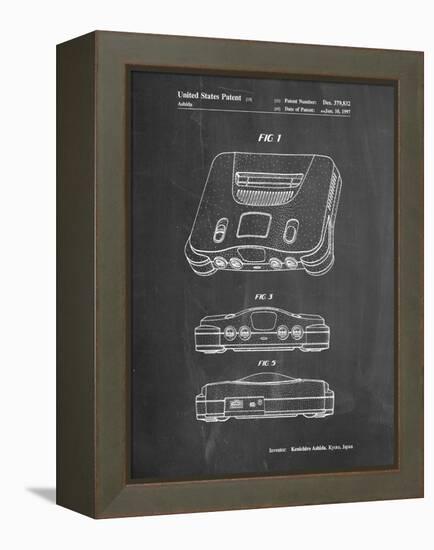 PP276-Chalkboard Nintendo 64 Patent Poster-Cole Borders-Framed Premier Image Canvas