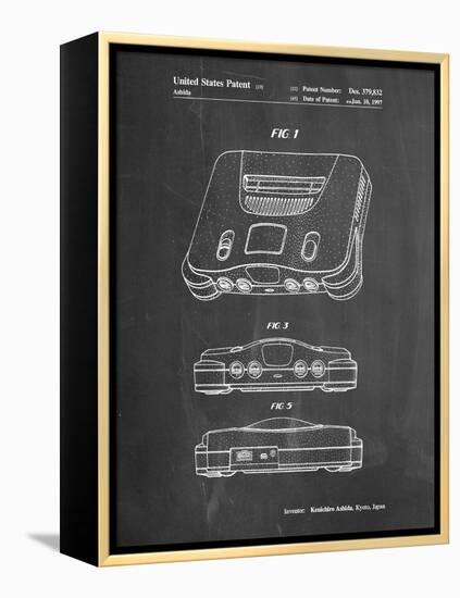 PP276-Chalkboard Nintendo 64 Patent Poster-Cole Borders-Framed Premier Image Canvas