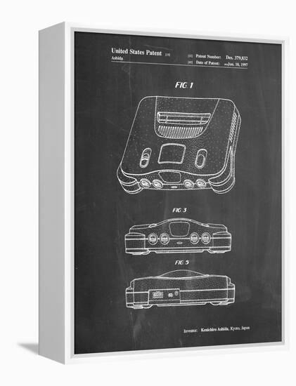 PP276-Chalkboard Nintendo 64 Patent Poster-Cole Borders-Framed Premier Image Canvas