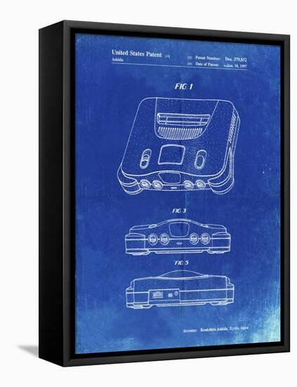 PP276-Faded Blueprint Nintendo 64 Patent Poster-Cole Borders-Framed Premier Image Canvas