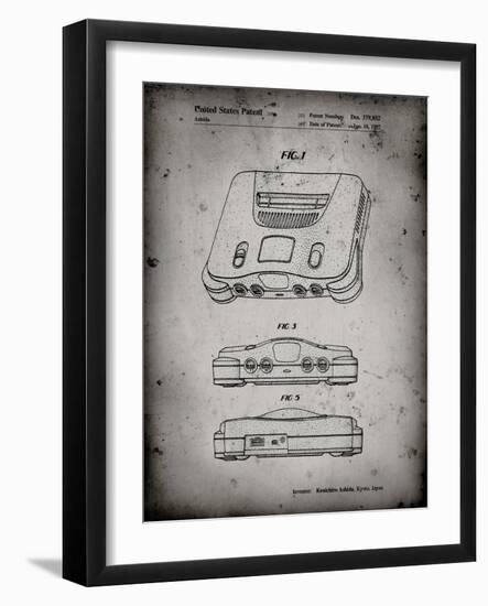 PP276-Faded Grey Nintendo 64 Patent Poster-Cole Borders-Framed Giclee Print