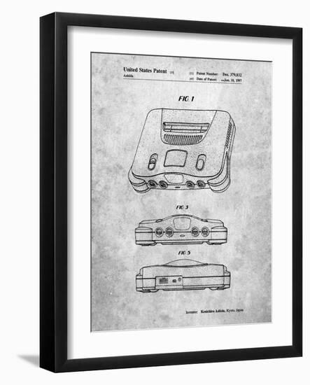 PP276-Slate Nintendo 64 Patent Poster-Cole Borders-Framed Giclee Print