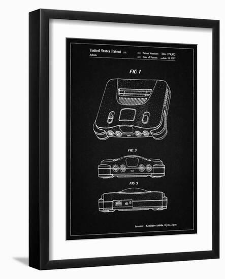 PP276-Vintage Black Nintendo 64 Patent Poster-Cole Borders-Framed Giclee Print