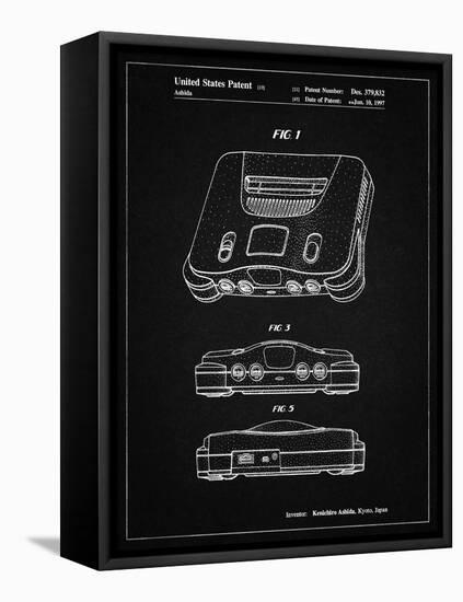 PP276-Vintage Black Nintendo 64 Patent Poster-Cole Borders-Framed Premier Image Canvas