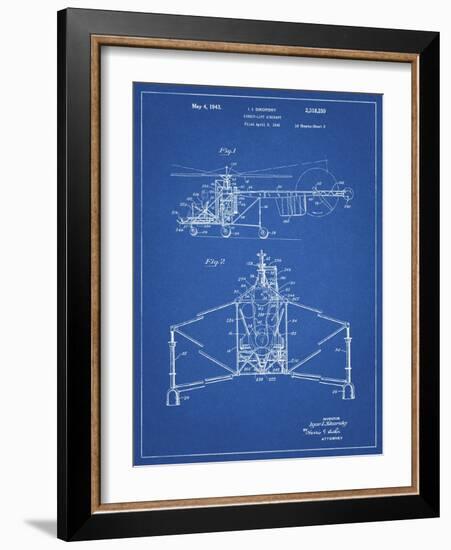 PP28 Blueprint-Borders Cole-Framed Giclee Print