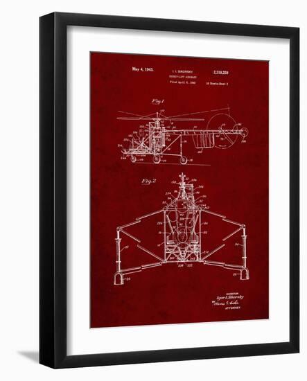 PP28 Burgundy-Borders Cole-Framed Giclee Print