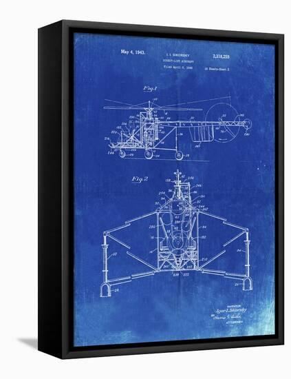 PP28 Faded Blueprint-Borders Cole-Framed Premier Image Canvas