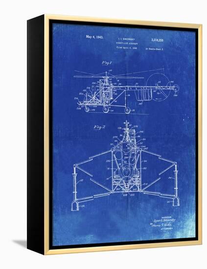 PP28 Faded Blueprint-Borders Cole-Framed Premier Image Canvas