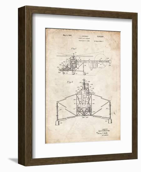 PP28 Vintage Parchment-Borders Cole-Framed Giclee Print