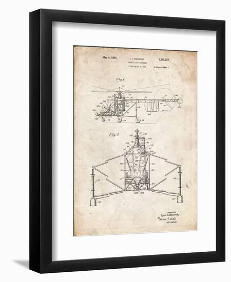 PP28 Vintage Parchment-Borders Cole-Framed Giclee Print