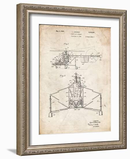 PP28 Vintage Parchment-Borders Cole-Framed Giclee Print