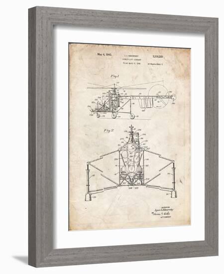 PP28 Vintage Parchment-Borders Cole-Framed Giclee Print