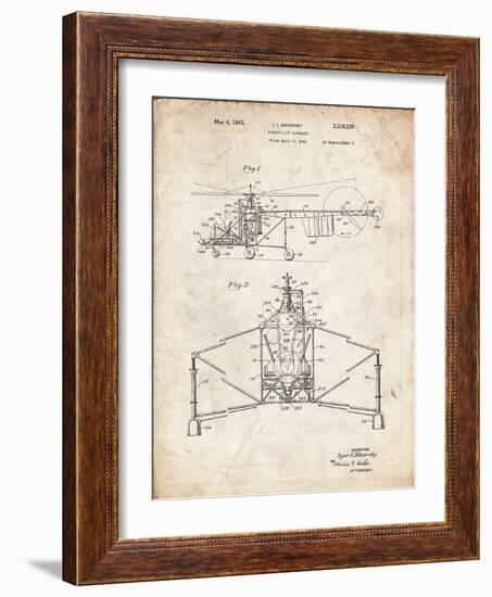 PP28 Vintage Parchment-Borders Cole-Framed Giclee Print