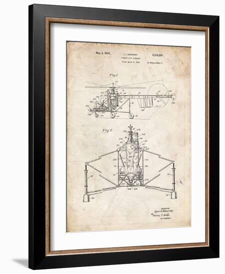 PP28 Vintage Parchment-Borders Cole-Framed Giclee Print