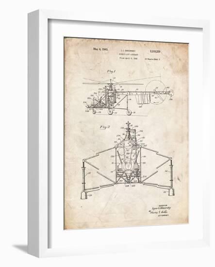 PP28 Vintage Parchment-Borders Cole-Framed Giclee Print