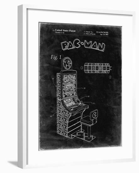 PP282-Black Grunge Fender Pedal Steel Guitar Patent Poster-Cole Borders-Framed Giclee Print