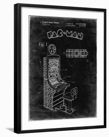 PP282-Black Grunge Fender Pedal Steel Guitar Patent Poster-Cole Borders-Framed Giclee Print