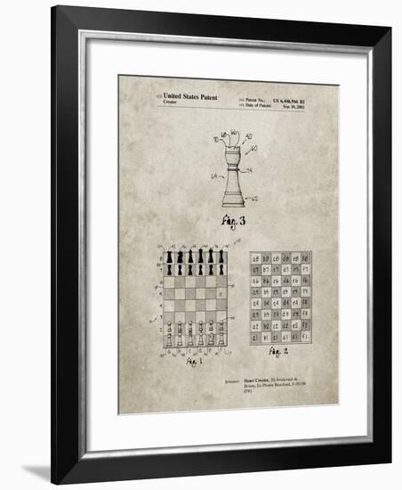 PP286-Sandstone Speed Chess Game Patent Poster-Cole Borders-Framed Giclee Print