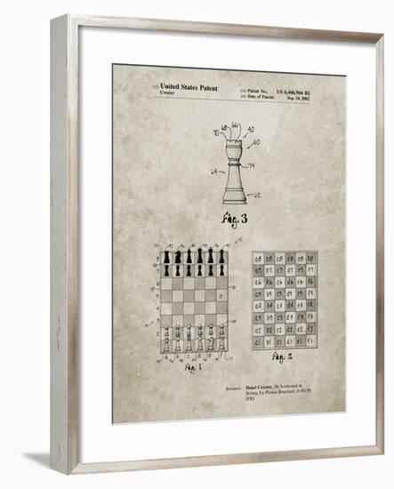 PP286-Sandstone Speed Chess Game Patent Poster-Cole Borders-Framed Giclee Print