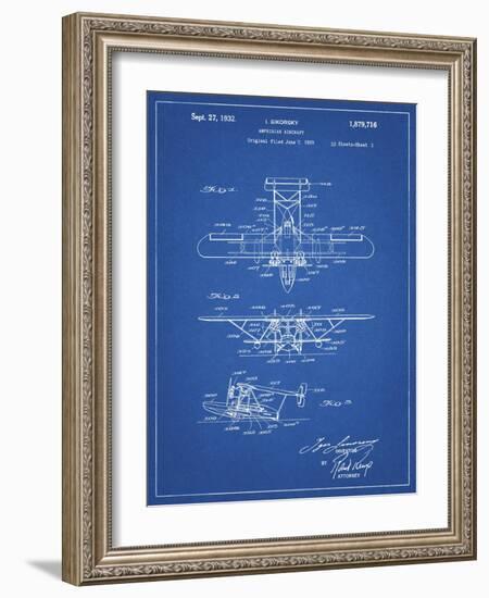 PP29 Blueprint-Borders Cole-Framed Giclee Print