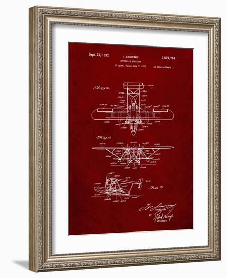 PP29 Burgundy-Borders Cole-Framed Giclee Print