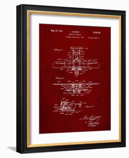 PP29 Burgundy-Borders Cole-Framed Giclee Print