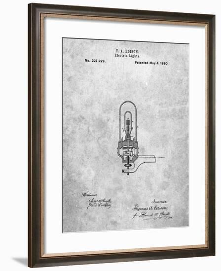 PP296-Slate Edison Light Bulb Poster-Cole Borders-Framed Giclee Print