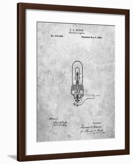 PP296-Slate Edison Light Bulb Poster-Cole Borders-Framed Giclee Print